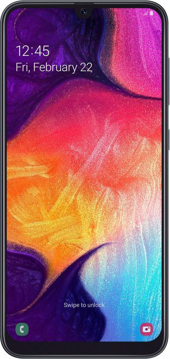 Samsung Galaxy A50 EU Enterprise Edition (128 GB, Black, 6.40", Dual SIM + SD, 25 Mpx, 4G)