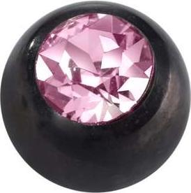 Produktbild Bijouteria Piercingverschluss (Chirurgenstahl 316L, PVD Beschichtung (schwarz), Premium Kristall)