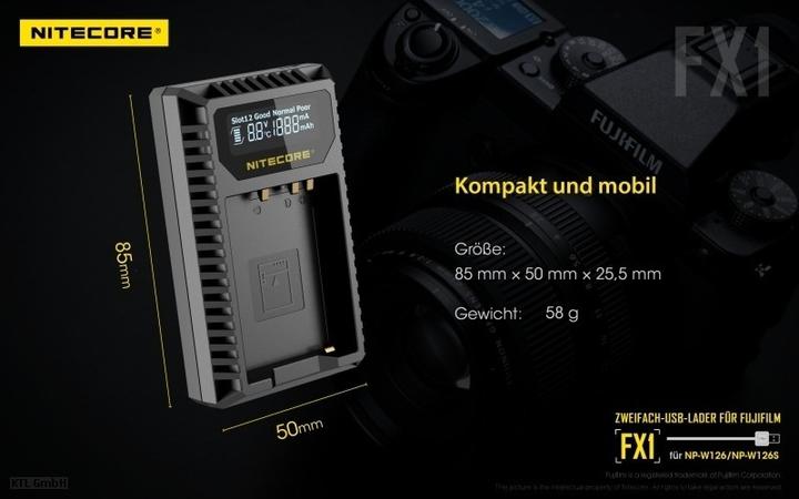 Produktbild Nitecore FX1 - für Fuji Cameras (Ladegerät)