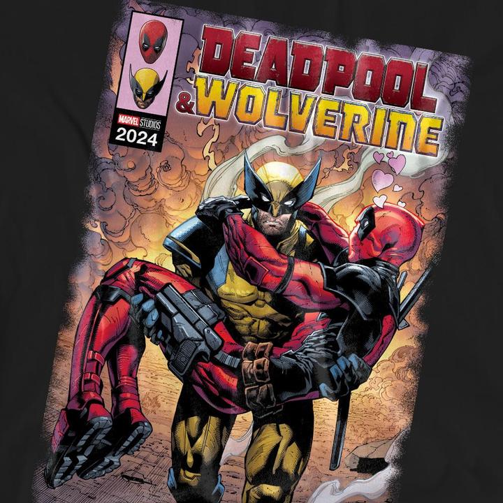 Actual product image Deadpool & Wolverine Unisex Adult Wolverine Saves Deadpool Comic T-Shirt (S)