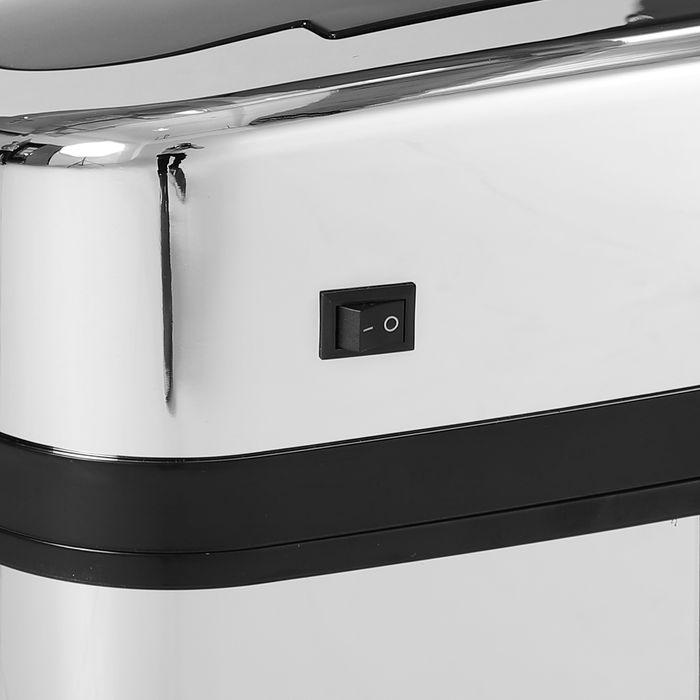 Immagine prodotto Swisshandel24 Cestino per rifiuti con sensore IR con/senza cestino interno in acciaio inox rotondo quadrato (30 l)
