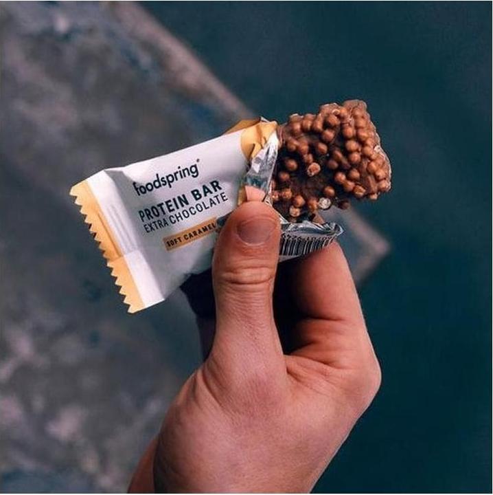 Actual product image Foodspring Protein Bar Extra Chocolate (Caramel, 1 pcs., 540 g)