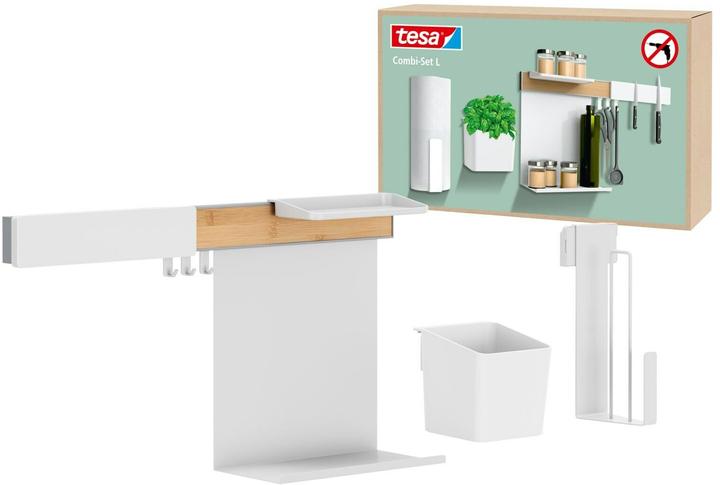 Productafbeelding tesa Keuken organiser combi set L om te lijmen, installatie zonder boren