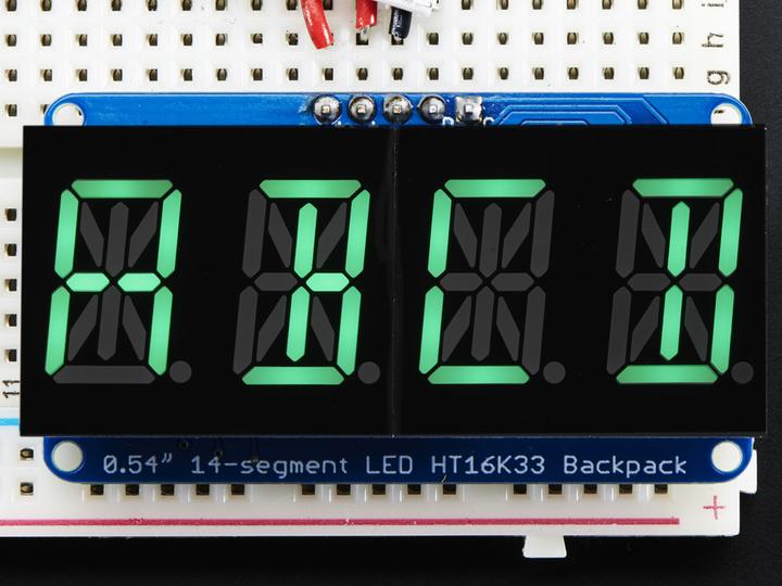 Produktbild Adafruit Alphanumerisches Display Grün 4 Zeichen I2C (Display)