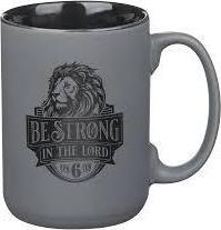 Image du produit Be Strong Gray Lion Ceramic Coffee Mug - Ephesians 6:10