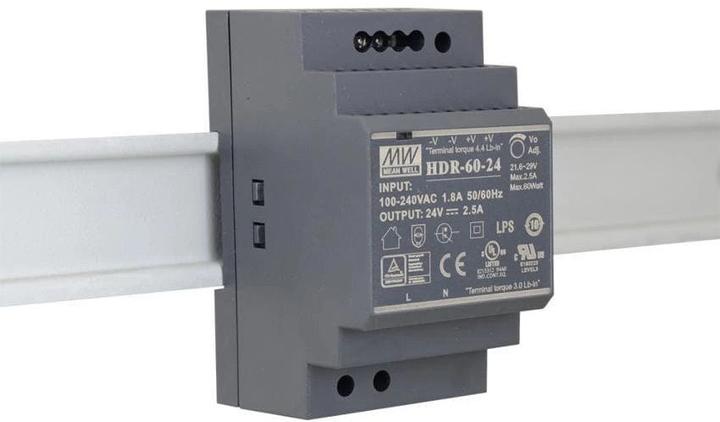 Produktbild MeanWell Hutschienen Netzteil HDR-60-24