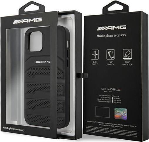 Image du produit Mercedes AMG AMHCP12SGSEBK iPhone 12 mini 5,4" czarny/black hardcase Leather Debossed Lines (Apple iPhone 12 mini)