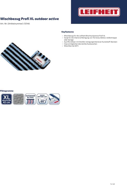 Produktbild Leifheit Wischbezug Profi XL outdoor active (1 Stk.)