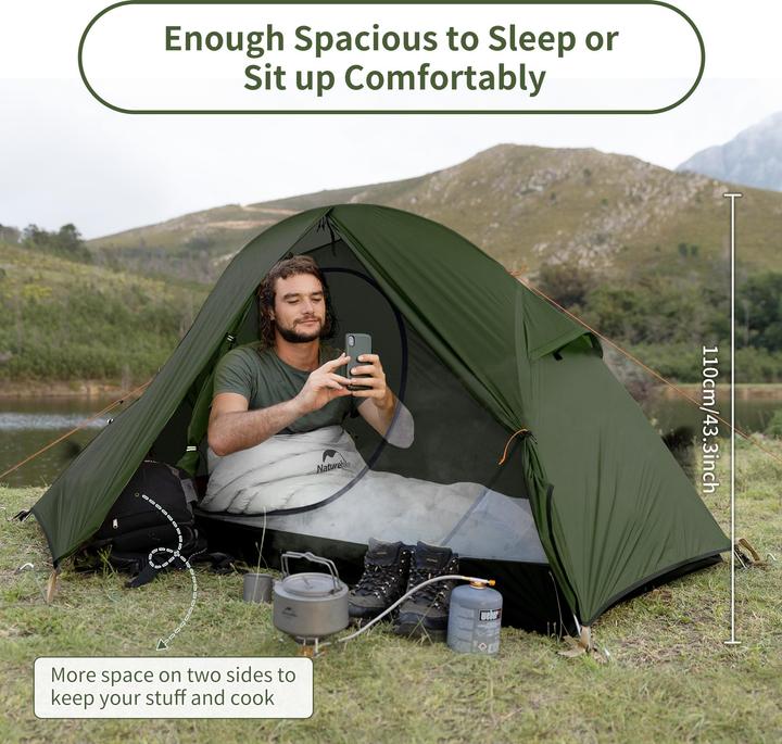 Immagine prodotto Naturehike Tenda da ciclismo ultraleggera per 1 persona (Tenda a cupola, 1.70 kg, 1 persona)