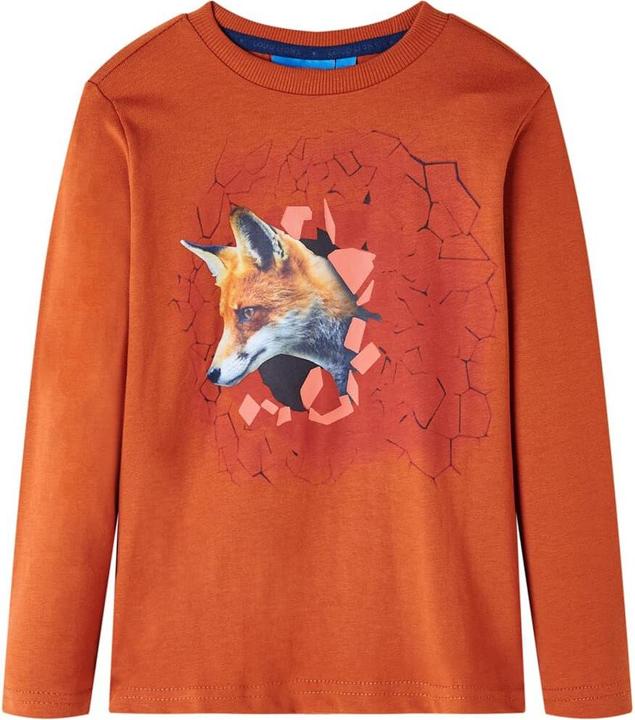 Actual product image VidaXL Children's long-sleeved shirt rust brown 92,Material: 100 (92)