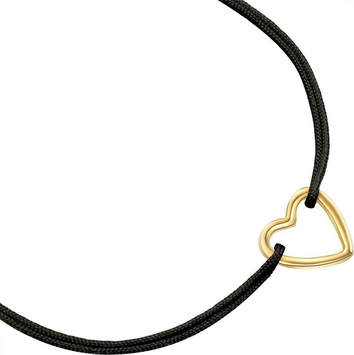 Actual product image Glanzstücke München Textile bracelet heart - 36424 (22 cm, Sterling Silver)
