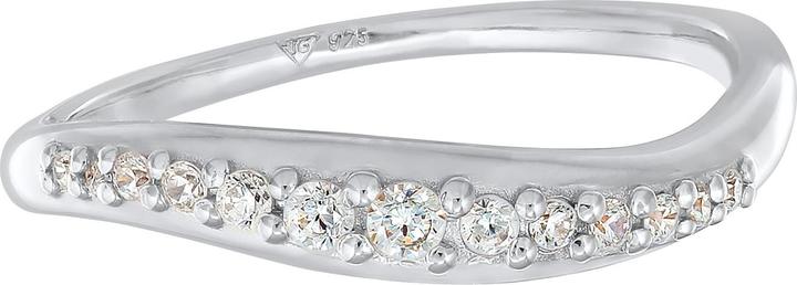 Elli Ring Zirkonia Schwungvolles Design 925 Sterling Silber