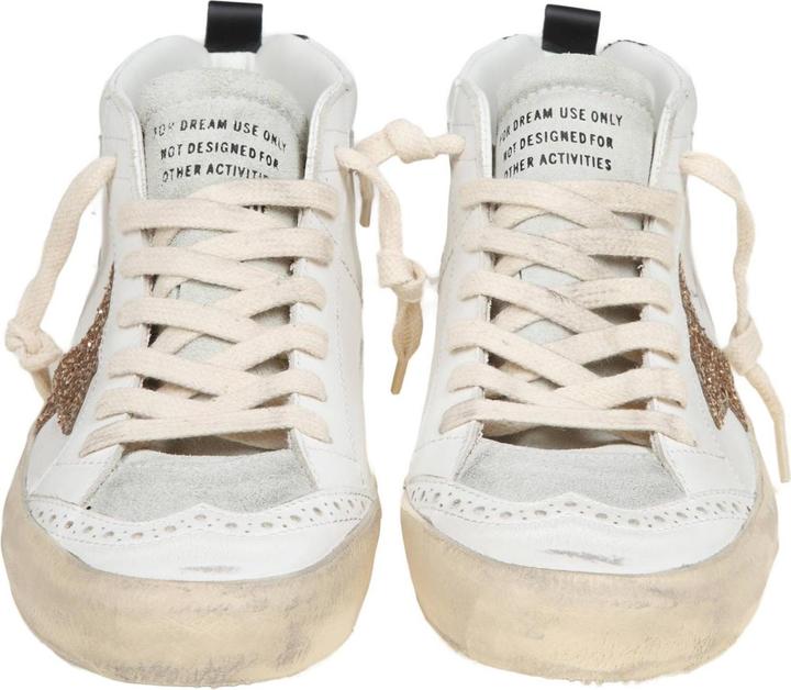 Produktbild Golden Goose mid star in leather and suede with glitter star (36)