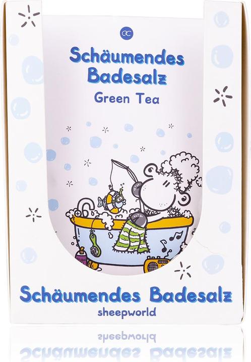 Accentra Schäumendes Badesalz SHEEPWORLD in Geschenkbeutel, 60g, Duft: Grüner Tee, Farbe: blau/weiss/gelb, VE (Badesalz)