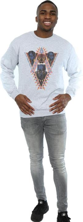 Actual product image Mens Black Panther Tribal Heads Cotton Sweatshirt (XL)