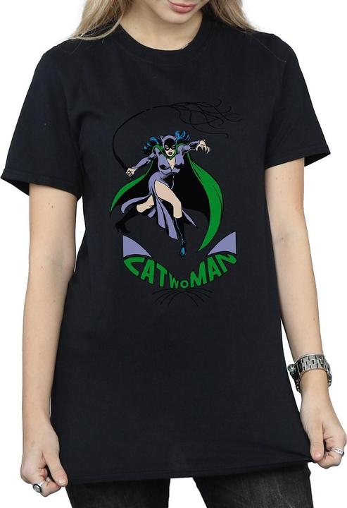 Actual product image Womens/Ladies Catwoman Whip Cotton Boyfriend T-Shirt (S)