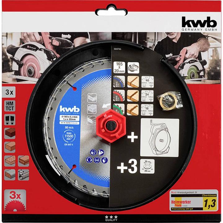Actual product image kwb 584795 Circular saw blade set 165 x 16 mm 1 pc.