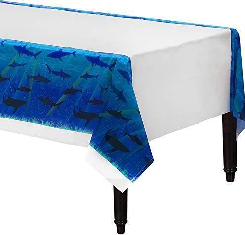 Actual product image Creative Party Splash Plastic Shark Party Table Cover
