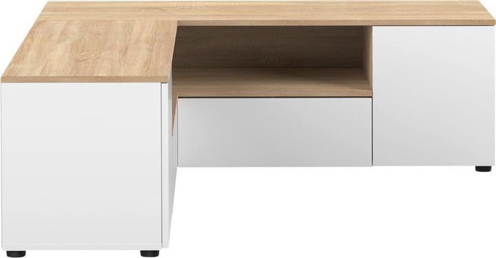Actual product image Temahome Angle TV Stand white and oak (40 x 46 cm)