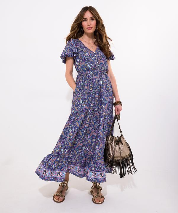 Produktbild Joe Browns Petite Boho Paisley Printed Frilly Sleeve Tiered Maxi Dress (10)