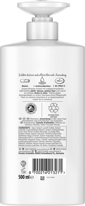 Actual product image Pantene Lift & Volume (500 ml, Liquid shampoo)