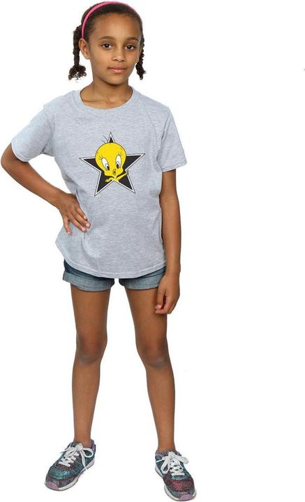 Actual product image Looney Tunes Girls Tweety Pie Star Cotton T-Shirt (140, 146)