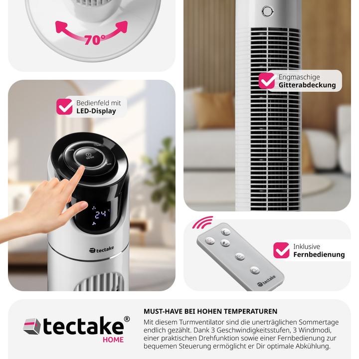 Immagine prodotto tectake Ventilatore a torre (50 dB)