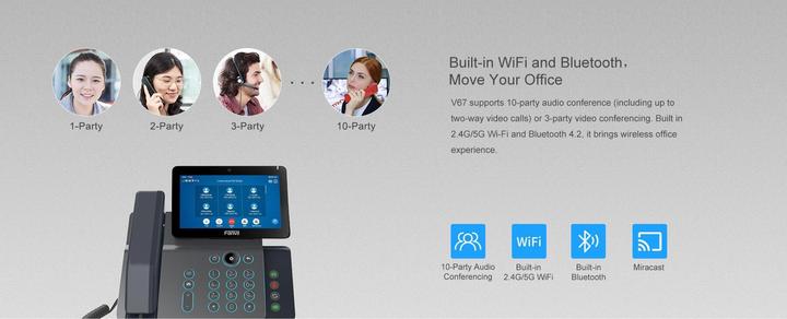 Actual product image Fanvil Desk phone V67 Black