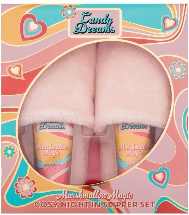 Xpel Candy Dreams Marshmallow Magic Cosy Night In Slipper Set (100 ml)