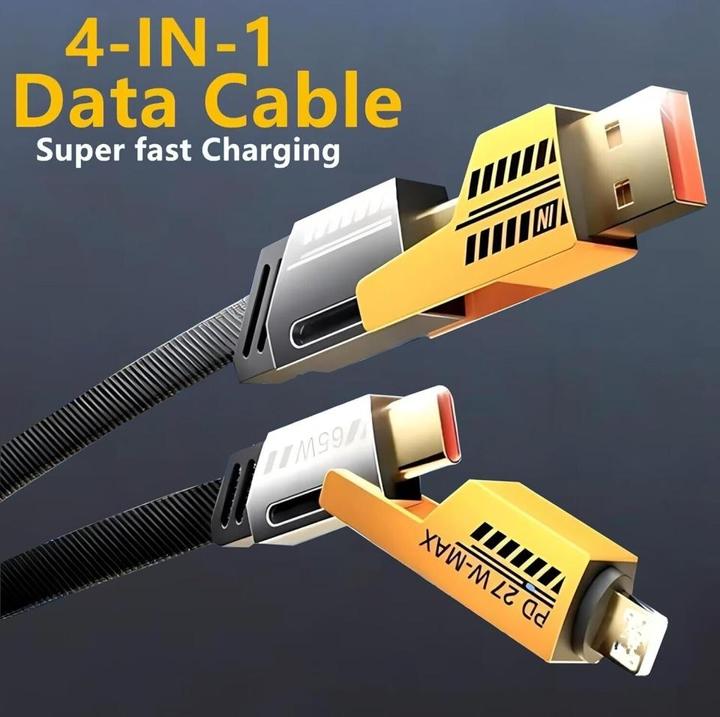 Produktbild Ven-Dens 4-in-1 Flexible & Flip USB-C, Lightning, USB-A 65W, 27W PD Kabel 1.2m (USB 3.2 Gen 1)