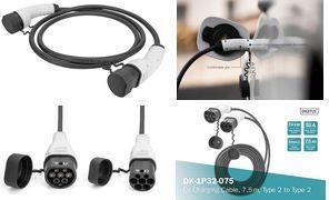 Actual product image Digitus Single phase 32A - Type 2 to Type 2 charging cable (Type 2, 7.40 kW, 32 A, 7.50 m)