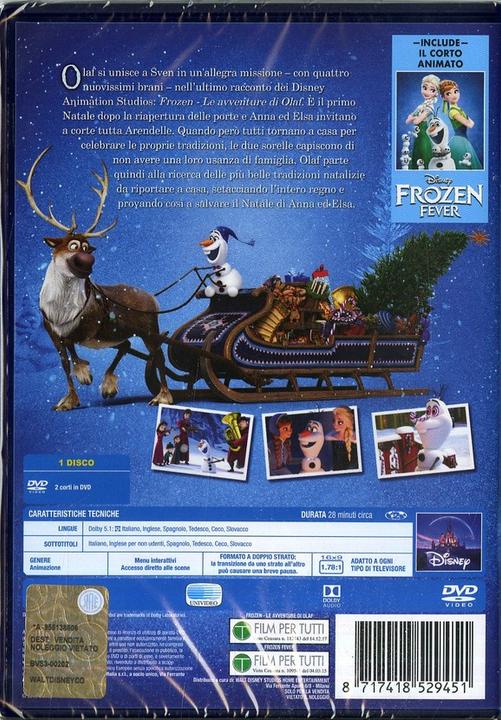 Immagine prodotto Frozen: Le avventure di Olaf (DVD, 2018, Ceco, Tedesco, Inglese, Spagnolo, Italiano, Slovacco)