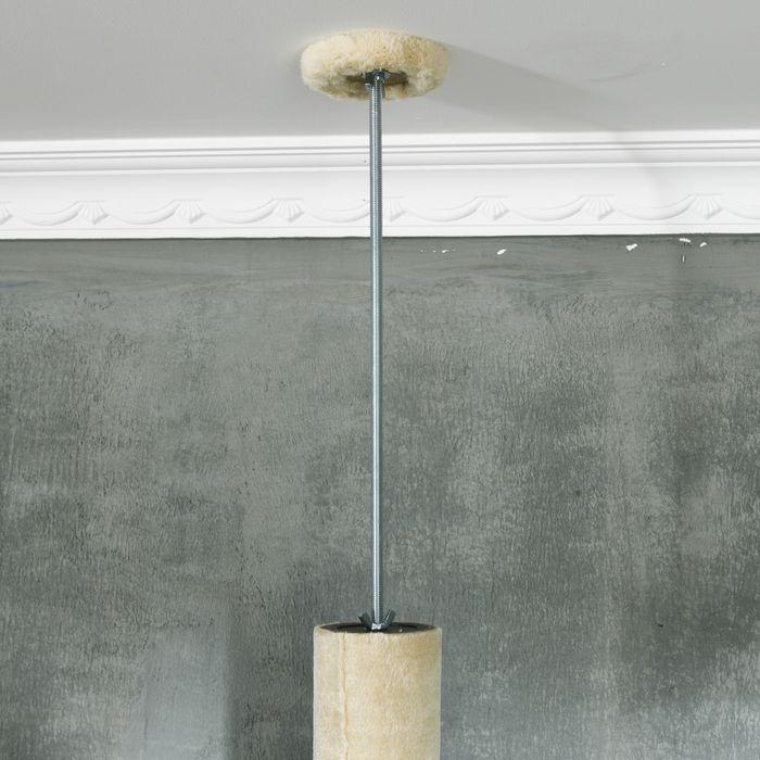 Immagine prodotto Swisshandel24 Albero per gatti, alto fino al soffitto, 225-255 cm con grotta per gatti, con palla da gioco (255 cm, Marrone+Beige)