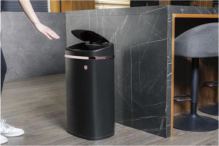 Actual product image BerlingerHaus Design waste bin with touch sensor, black-pink-gold, 58 L (58 l)