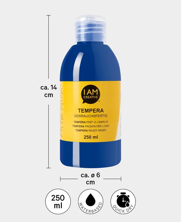 Image du produit I Am Creative Tempera, peinture à la détrempe à base d'eau, 250 ml (Outremer, 250 ml)