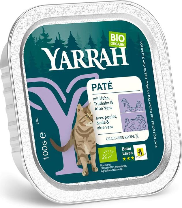 Actual product image Yarrah Organic wet food Paté with chicken and turkey, 16 x 100 g (Adult, 16 pcs., 1600 g)