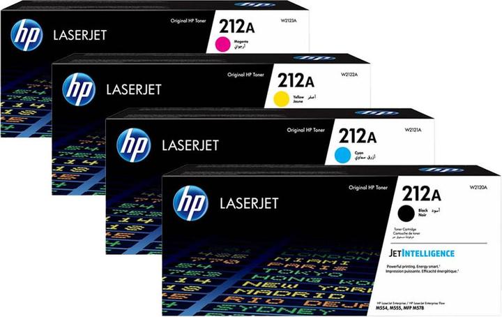 Actual product image HP Original 212A / W2120A SET set with all four colours (M, FC, C, Y)