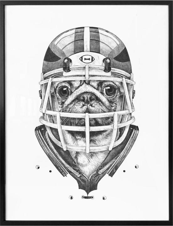 Actual product image Trenddeko American Pug Football (100 x 120 cm)