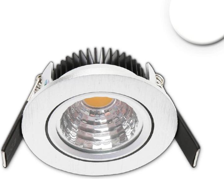 Produktbild Isoled LED Einbaustrahler MiniAMP 24V DC, 68mm Loch, alu gebürstet, 5W, neutralweiss 4000k, dimmbar
