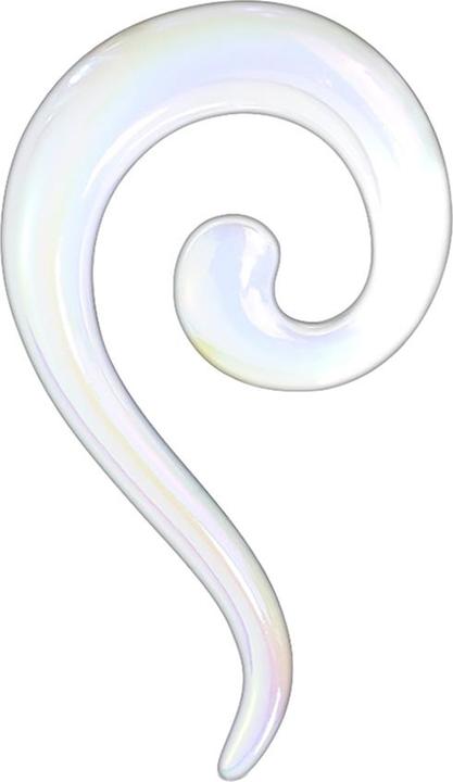 Star Piercing Taper Dehnspirale beschichtet perlweiss (ohne Messing, Acryl)
