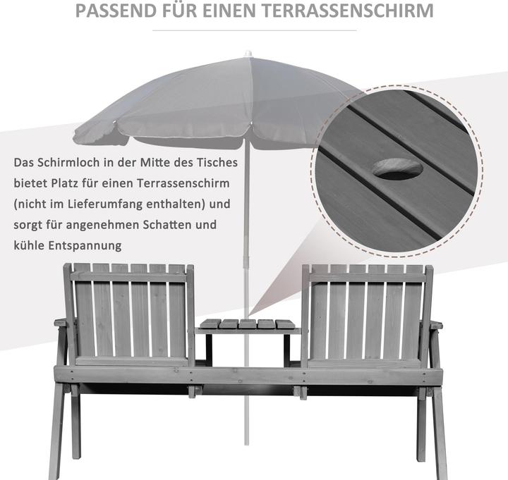 Produktbild Outsunny Gartenbank mit Tisch