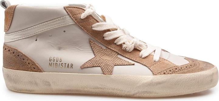 Produktbild Golden Goose mid star sneakers in leather and suede color grey/light brown (40)