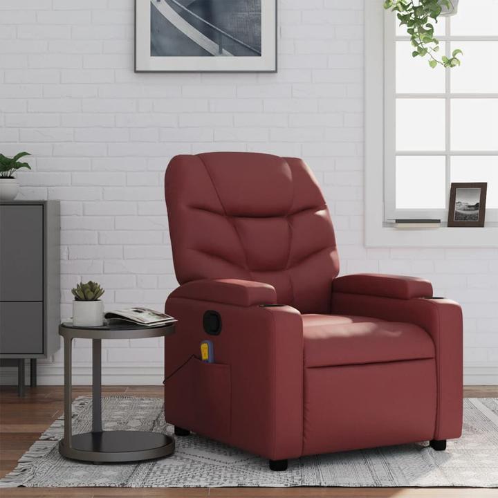 Immagine prodotto VidaXL Sedia da massaggio in similpelle rosso vino, colore: rosso vino, materiale