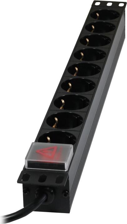 Actual product image Synergy 21 ALLNET 19 "zbh. socket strip, 9xsockets(CEE7)->plug(CEE7), switch, black (9 x, CEE7, 2 m)