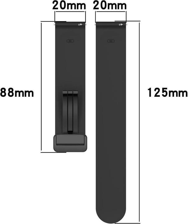 Produktbild Cover-Discount Silikon Ersatzarmband 20mm schwarz (20 mm, Silikon)