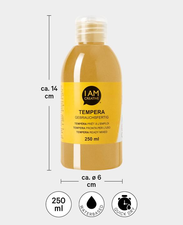 Immagine prodotto I Am Creative Tempera, pittura a tempera a base d'acqua, 250 ml (Oro, 250 ml)