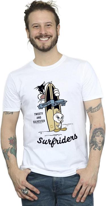 Actual product image Looney Tunes Mens Tweety And Sylvester Perfect Waves T-Shirt (M)