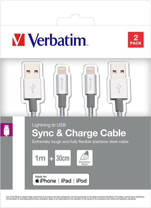 Image du produit Verbatim Sync et Charge De Cable D'éclairage (1 m, USB 2.0)