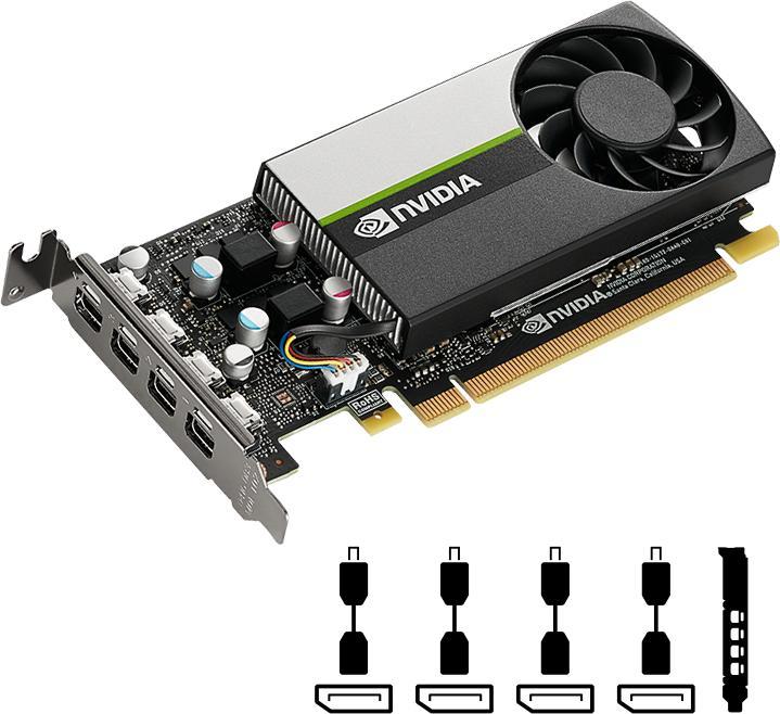 Actual product image PNY Quadro T1000 GDDR6 4xmDP LP (4 GB)