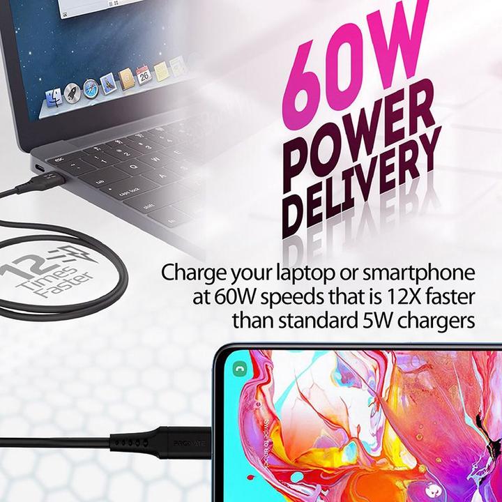 Immagine prodotto ProMate Cavo USB-C PowerLink-CC120 nero (1.20 m, USB 2.0)